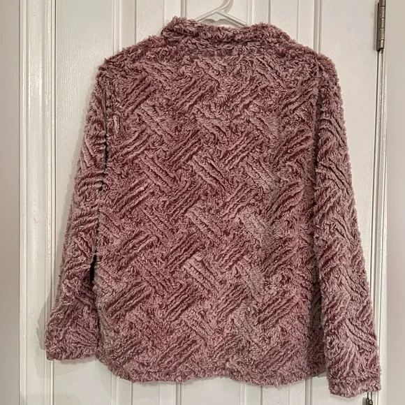 Stillwater Supply Co.Pink faux Sherpa Pullover, size oversized Small - Picture 7 of 12